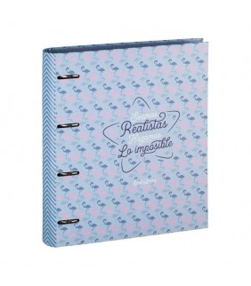 Ringbook con recambio Gris-Rosa Flamencos