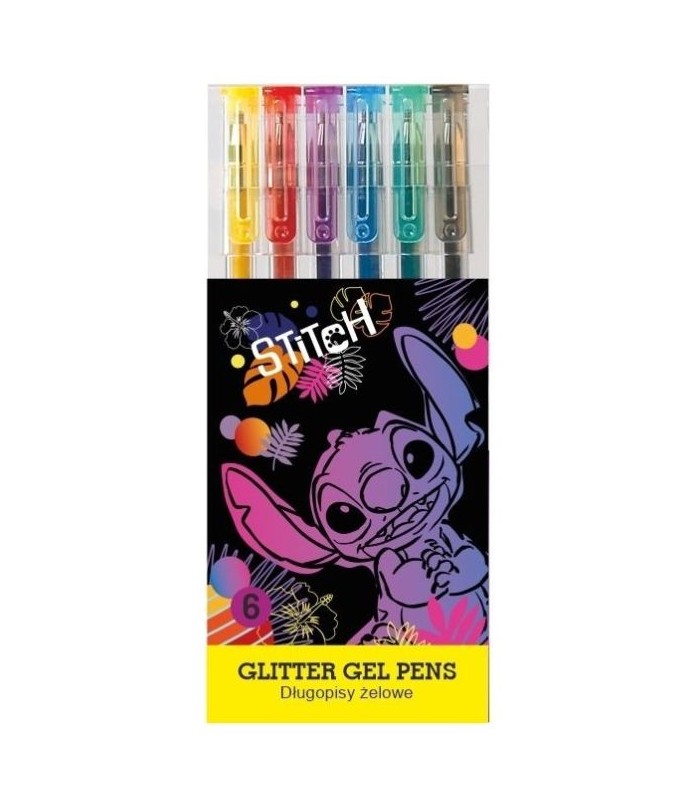 BOLIGRAFOS GLITTER STITCH 6 UNIDADES