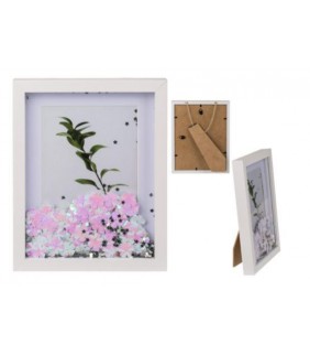 Cuadro de madera  Silver Flower Glitter
