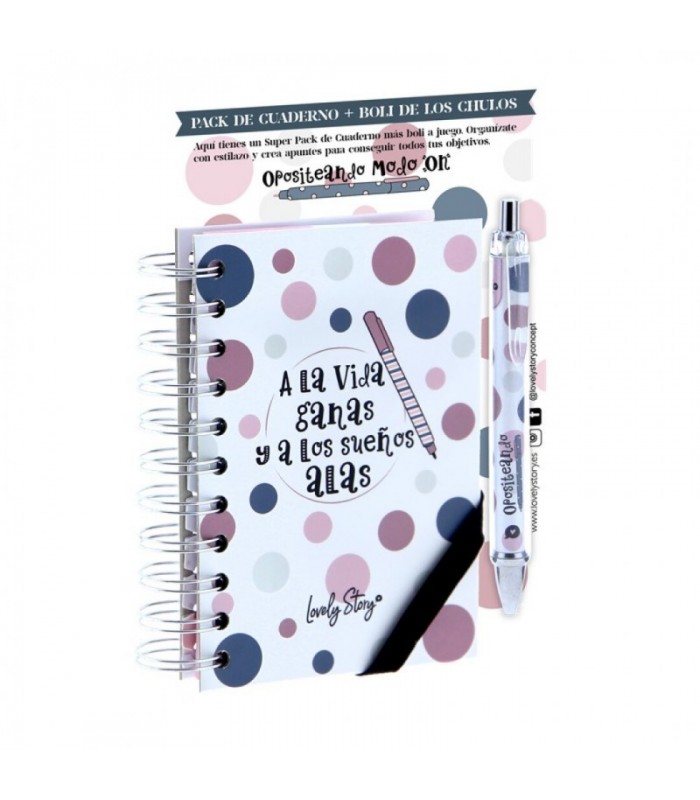 CUADERNO A6 CON BOLIGRAFO A JUEGO  OPOSITANDO MODO