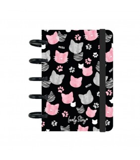 CUADERNO CUADRICULA / NOTEBOOK A6 - BLACK MIAU