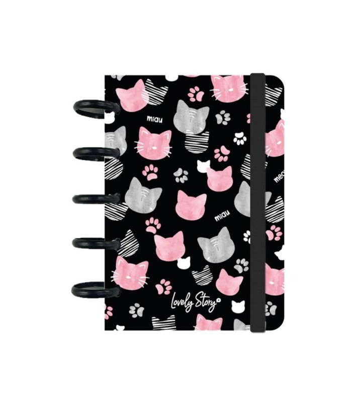 CUADERNO CUADRICULA / NOTEBOOK A6 - BLACK MIAU