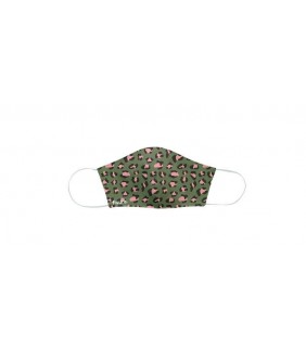 Mascarilla Adulto Leopàrdo Verde y Rosa