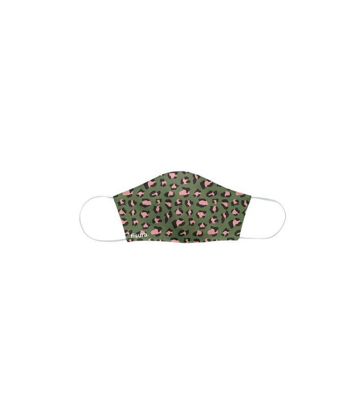 Mascarilla Adulto Leopàrdo Verde y Rosa