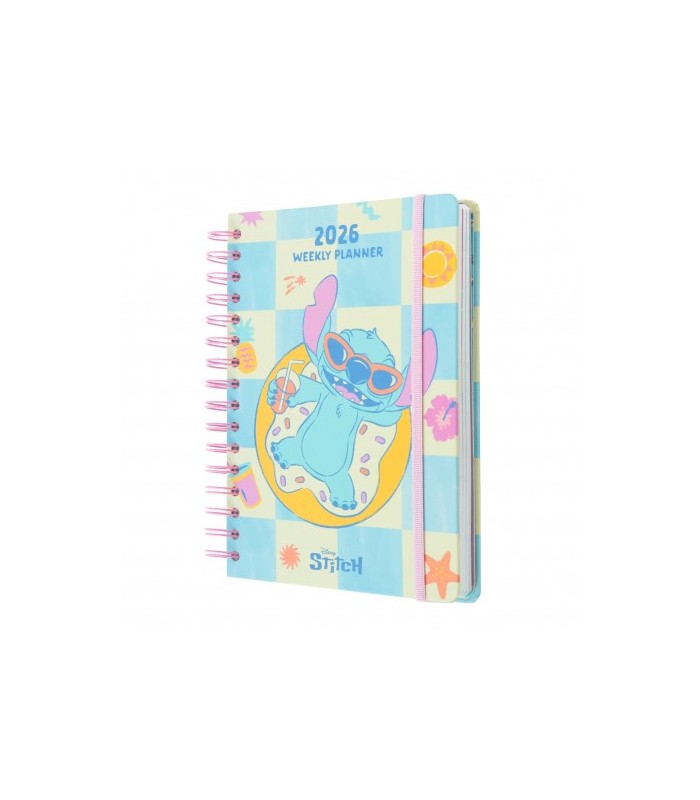 Agenda Anual 2026 Semana Vista A5 Disney Stitch