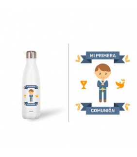 BOTELLA 1º COMUNION NIÑO ACERO INOX-TERMO - 002