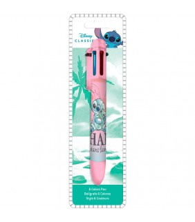 Boligrafo 6 colores Stitch Disney Rosa