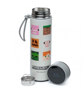 Botella Termo con Termómetro Caras del Minecraft