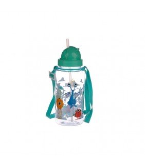 Botella de agua infantil con pajita Monstruos