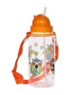 Botella infantil con pajita Lémur 450ml