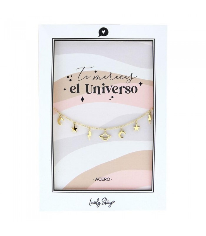 PULSERA DE ACERO DORADA  TE MERECES EL UNIVERSO 
