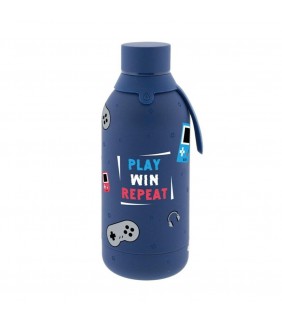 BOTELLA TÉRMICA 500 DARK BLUE- PLAY  WIN  REPEAT