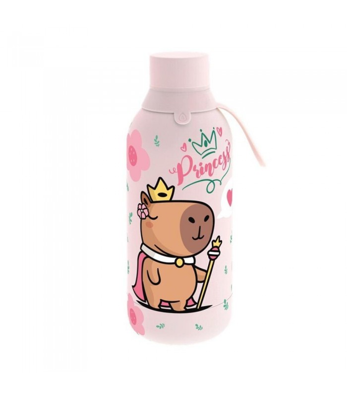 BOTELLA TÉRMICA 500ML - PINK - QUEEN CAPIBARA