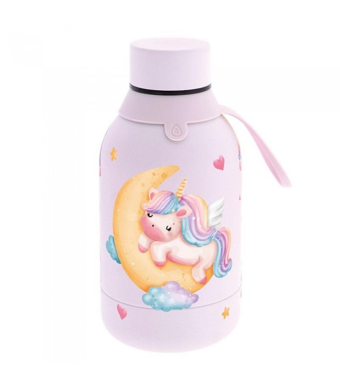 BOTELLA TÉRMICA UNICORNIO LUNA CON TAPON
