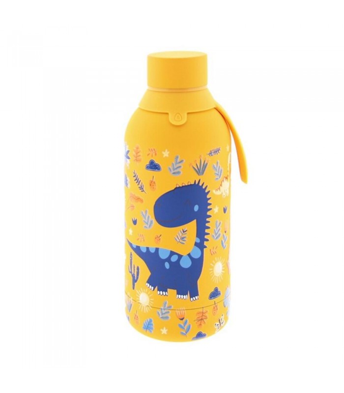 THERMAL BOTTLE 500ML - MUSTARD DINOSAURS