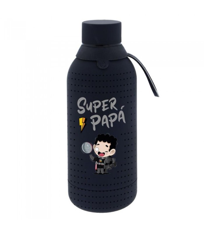 BOTELLA ACERO 500 ML BLACK - SUPER PAPÁ