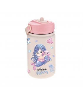 BOTELLA ACERO 330ML ADAPTADOR INFANTIL MERMAID ROS