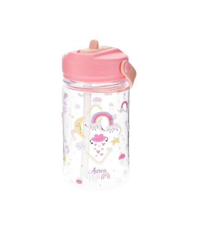BOTELLA TRITAN 350ML CON TAPÓN INFANTIL CON NUVES