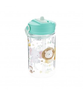 BOTELLA TRITÁN 350ML CON TAPÓN INFANTIL CON PAJITA