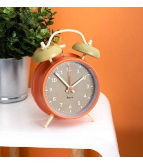 Reloj despertador Retro Beige & Naranja Fisura