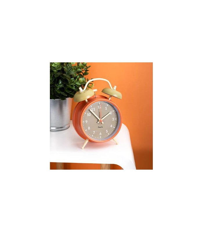 Reloj despertador Retro Beige & Naranja Fisura