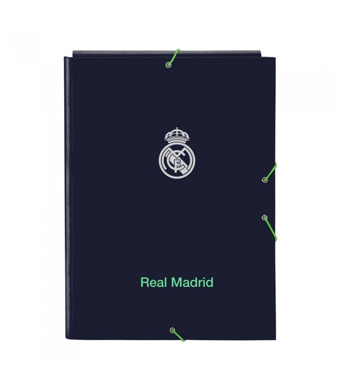 CARPETA CARTON FOLIO GOMA SOLAPAS REAL MADRID Azul