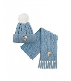 Conjunto de Gorro y Bufanda Dobby acrílico y polié