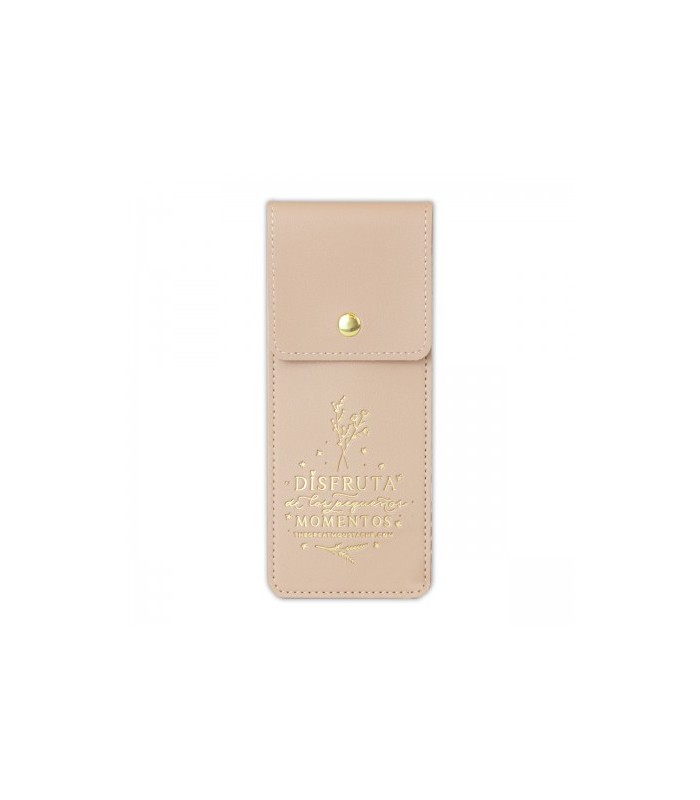 ESTUCHE CON GOMA ROSA - DISFRUTA DE CADA PEQUEÑO M