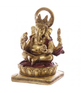 Figura Ganesh Dorada y Roja 14cm