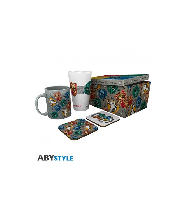 HARRY POTTER-Pck Glass XXL Mug 2 Coasters Stand To