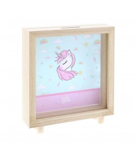 HUCHA INFANTIL MADERA - UNICORNIO