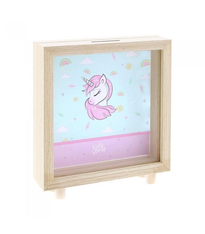 HUCHA INFANTIL MADERA - UNICORNIO