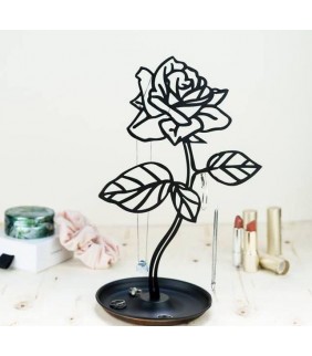 Joyero forma de rosa Negro 30x18cm
