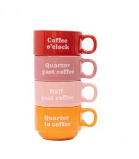Tazas  Coffee Clock   Set de 4 