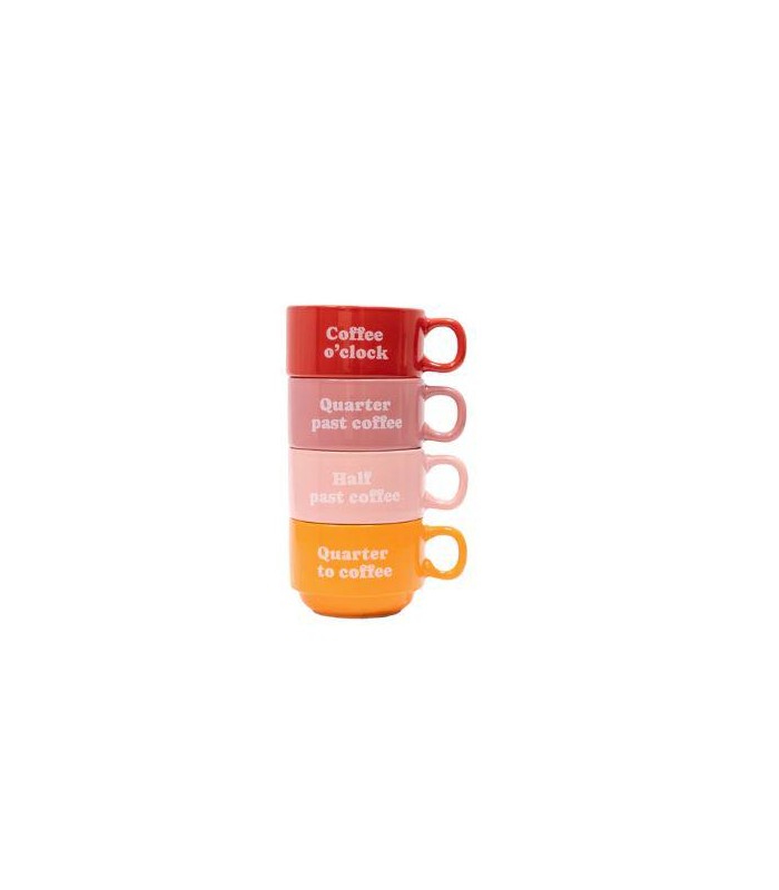 Tazas  Coffee Clock   Set de 4 
