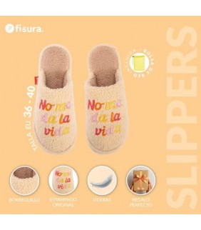 Zapatillas “No me da la vida” beige 36-40