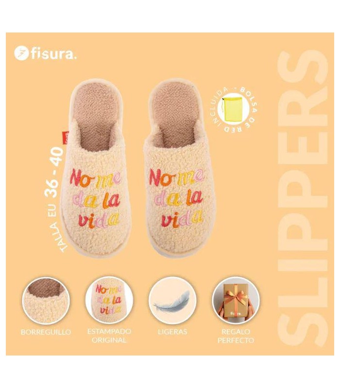 Zapatillas “No me da la vida” beige 36-40