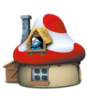 Figura hucha Casa Seta Pitufos 15cm