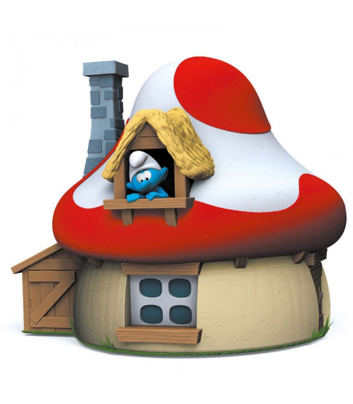 Figura hucha Casa Seta Pitufos 15cm
