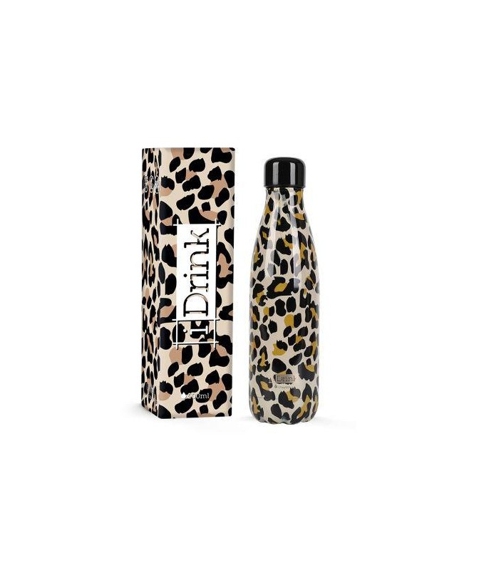 BOTELLA TÉRMICA METÁLICA 500ML LEOPARDO