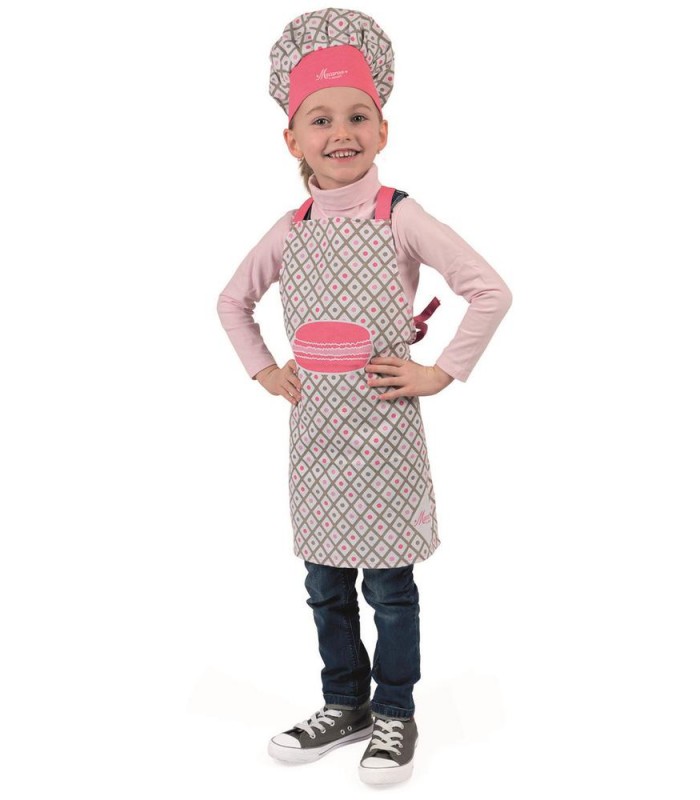 3-8 AÑOS Delantal y gorro de cocina   Macarron
