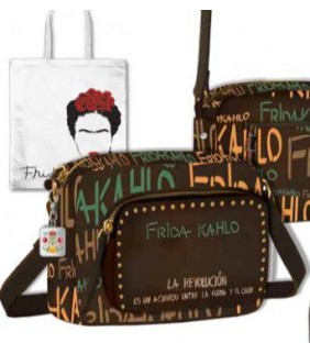 BANDOLERA GRAFIC FRIDA KAHLO MARRÓN