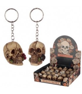 Llavero Calavera Skull and Roses 2m