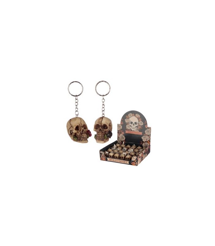 Llavero Calavera Skull and Roses 2m