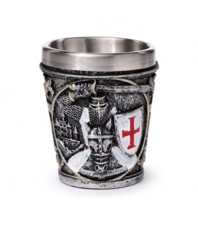 Vaso de Chupito Caballero Medieval con Escudo Blan