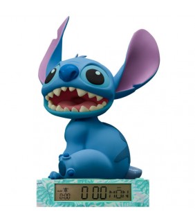Lampara 3D con despertador Stitch Disney