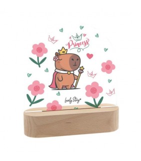 LÁMPARA DE MADERA CON ROTULADOR Capibara
