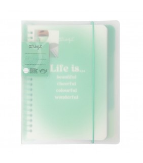 LIBRETA A5 TRANSP - LIFE IS BEAUTIFUL  CHEERFUL  C