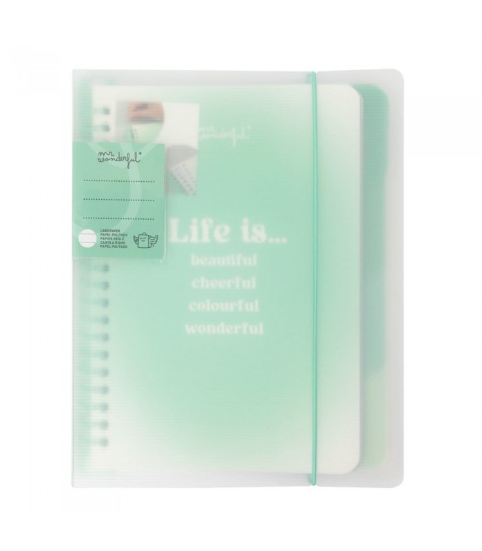LIBRETA A5 TRANSP - LIFE IS BEAUTIFUL  CHEERFUL  C