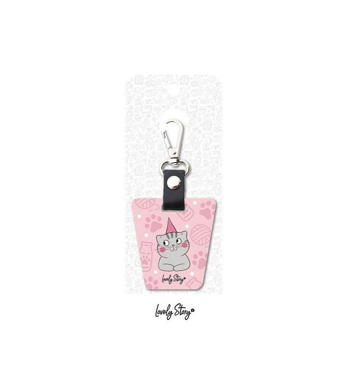 LLAVERO GATO ROSA